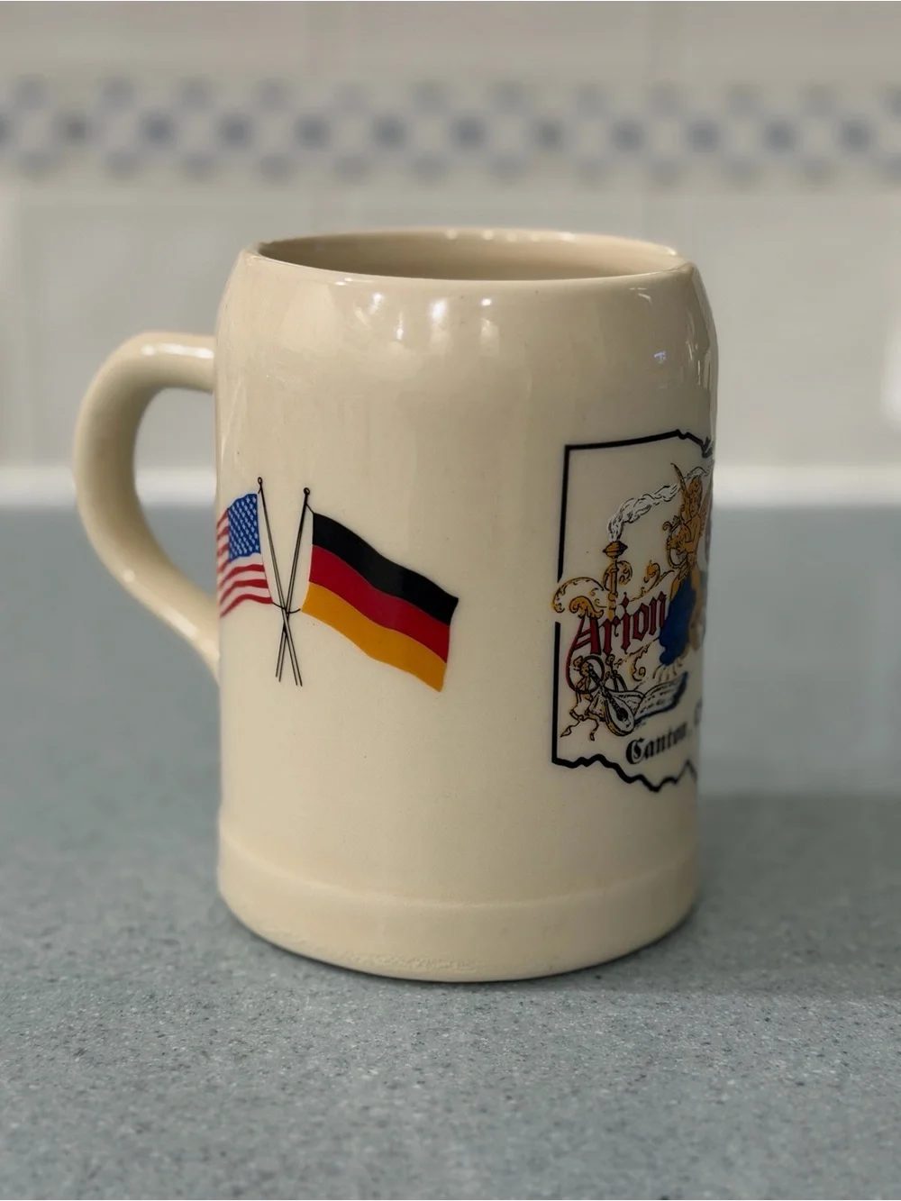 German American Singing Society BEER Mug ~ Arion Club Canton Ohio Ceramic Stein